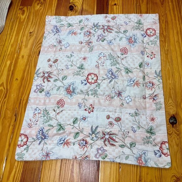 2 Vintage Croscill Floral Pillowcase Shams 30X25” Cottagecore Pink Blue USA 80s - Picture 10 of 14